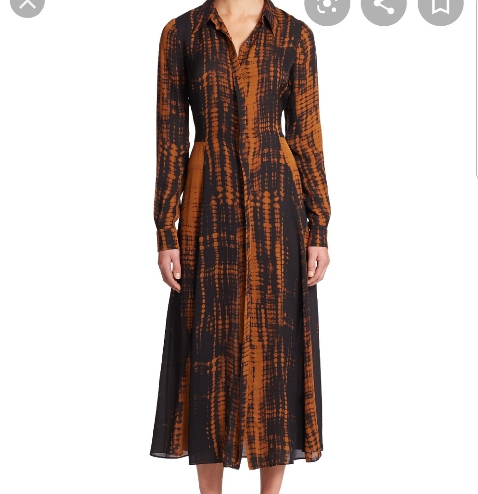 NWOT A.L.C. Brown Silk Maxwell Shirt Dress